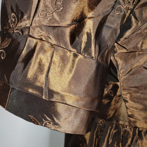 EMBROIDERED VINTAGE TAFFETA DRESS - Picture 11 of 14